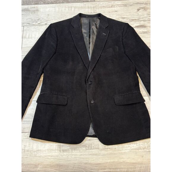 Stafford classic fit black corduroy sports coat suit jacket size 46R - Picture 12 of 12